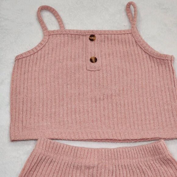 Shein Cropped Ribbed Tank And Shirts Set - Picture 2 of 8